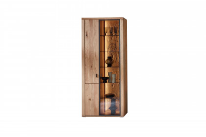 Malaga von IDEAL Möbel - Vitrine in Eiche Artisan und schwarzem Aluminium