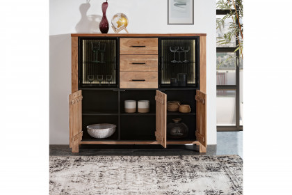 Akazio von GUTMANN - Highboard 70325 Akazie/ schwarz