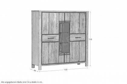 Akazio von GUTMANN - Highboard 71225 Akazie/ schwarz