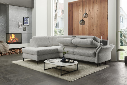 HU-LS23121 von Hukla - Ecksofa links mit Schlaffunktion ecru