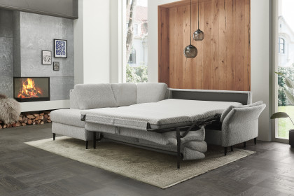 HU-LS23121 von Hukla - Ecksofa links mit Schlaffunktion ecru