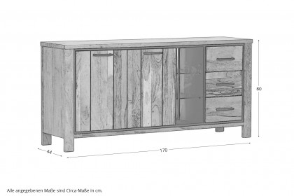 Akazio von GUTMANN - Sideboard 70320 Akazie/ schwarz