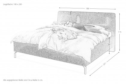 Madrid von SCHÖNER WOHNEN - Polsterbett 180 beige