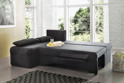 Polaris-LE22 von Job - Sofaecke Variante links schwarz-Blumen-grau