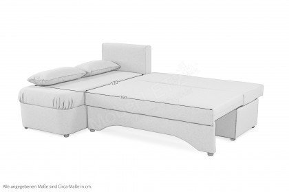 Polaris-LE22 von Job - Sofaecke Variante links schwarz-Blumen-grau