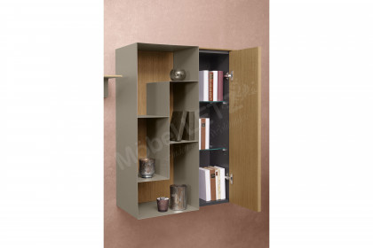 Vinci von LEONARDO Living - Wohnwand Eiche natur und grauem Lack