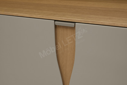 Vinci von LEONARDO Living - Wohnwand Eiche natur und grauem Lack