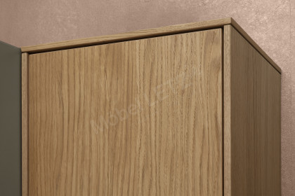 Vinci von LEONARDO Living - Wohnwand Eiche natur und grauem Lack