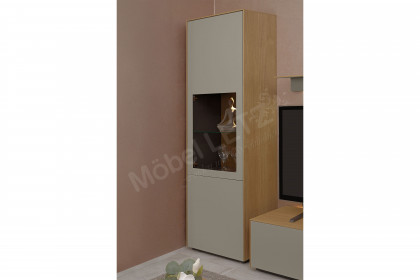 Vinci von LEONARDO Living - Wohnwand Eiche natur und grauem Lack