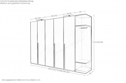 Montino von Musterring - Kleiderschrank mit Garderobenelement
