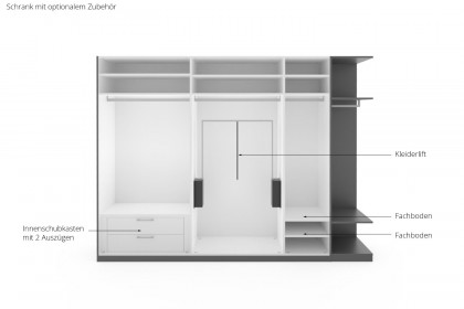 Montino von Musterring - Kleiderschrank mit Garderobenelement