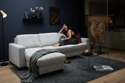 HU-LS23121 von Hukla - Ecksofa links mit Schlaffunktion silver