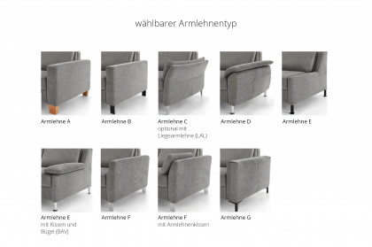 HU-LS23121 von Hukla - Ecksofa links mit Schlaffunktion silver