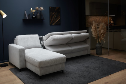 HU-LS23121 von Hukla - Ecksofa links mit Schlaffunktion silver