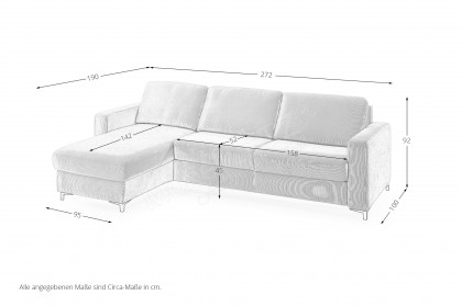 HU-LS23121 von Hukla - Ecksofa links mit Schlaffunktion silver