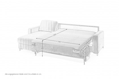 HU-LS23121 von Hukla - Ecksofa links mit Schlaffunktion silver