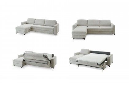 HU-LS23121 von Hukla - Ecksofa links mit Schlaffunktion silver