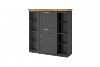 York von set one by Musterring - Highboard in Anthrazit mit versteckten Fächern