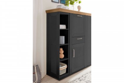 York von set one by Musterring - Highboard in Anthrazit mit versteckten Fächern