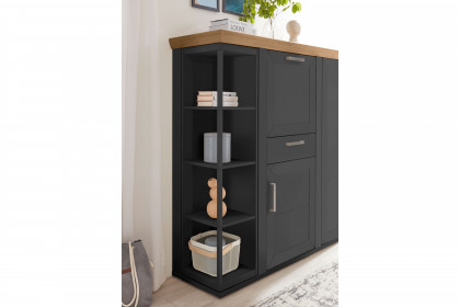York von set one by Musterring - Highboard in Anthrazit mit versteckten Fächern