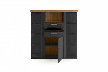 York von set one by Musterring - Highboard in Anthrazit mit versteckten Fächern