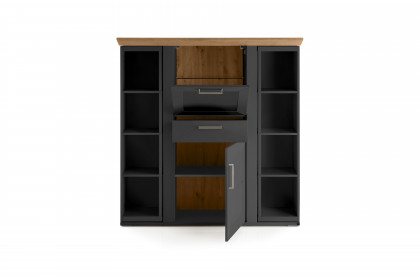 York von set one by Musterring - Highboard in Anthrazit mit versteckten Fächern