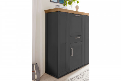 York von set one by Musterring - Highboard in Anthrazit mit versteckten Fächern