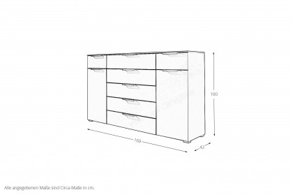 Fifty von Rauch Orange - Sideboard ca. 100 cm hoch in Seidengrau