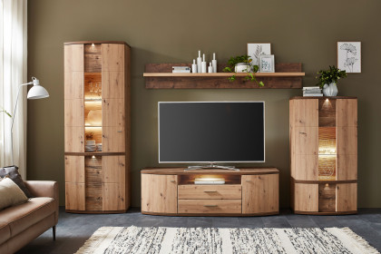 Cabana von IDEAL Möbel - Wohnwand 89 Eiche Artisan/ Eiche Ribbeck inklusive Beleuchtung