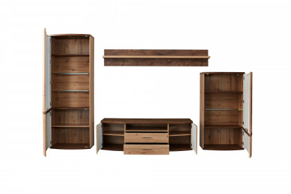 Cabana von IDEAL Möbel - Wohnwand 89 Eiche Artisan/ Eiche Ribbeck inklusive Beleuchtung