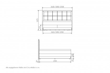 Pronto von Hasena - Boxspringbett Alba in Steel