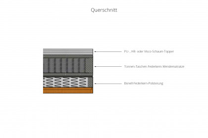 Pronto von Hasena - Boxspringbett Alba in Steel