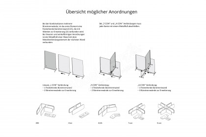 Sileo von Nowy Styl - Sichtschutzwand 3-teilig in Grau