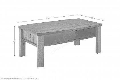 Cabana von IDEAL Möbel - Couchtisch Eiche Artisan und Eiche Ribbeck