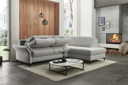 HU-LS23121 von Hukla - Ecksofa rechts mit Schlaffunktion ecru