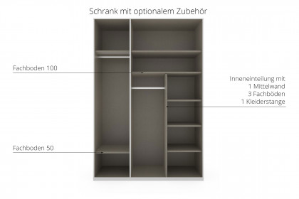 Fifty von Rauch Orange - Kleiderschrank 151 weiß - Spiegel