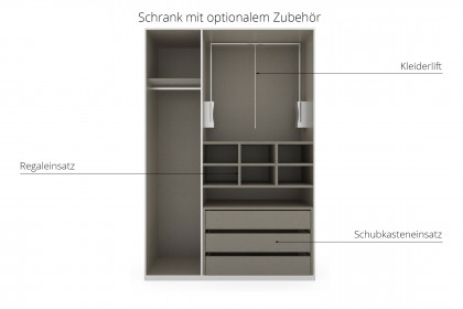 Fifty von Rauch Orange - Kleiderschrank 151 weiß - Spiegel