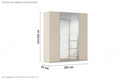 Fifty von Rauch Orange - Schrank champagner & Spiegel in 2 Höhen