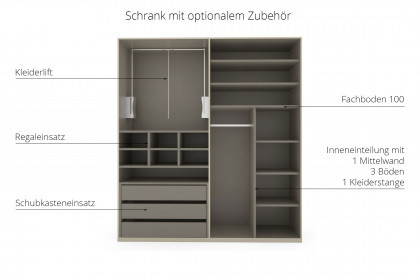 Fifty von Rauch Orange - Schrank champagner & Spiegel in 2 Höhen