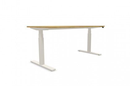 eModel 3.0 von Nowy Styl - E-Schreibtisch in Natural Hickory & Weiß