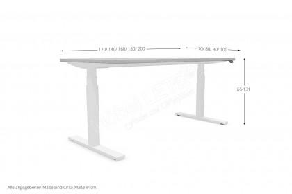 eModel 3.0 von Nowy Styl - E-Schreibtisch in Natural Hickory & Weiß