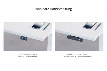 eModel 3.0 von Nowy Styl - E-Schreibtisch in Natural Hickory & Weiß