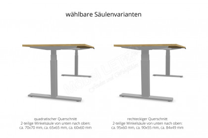eModel 3.0 von Nowy Styl - E-Schreibtisch in Natural Hickory & Weiß