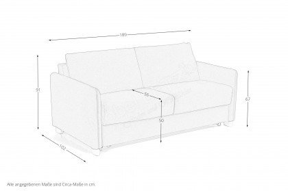 Neapel von Bali - Schlafsofa 140 in Anthrazit