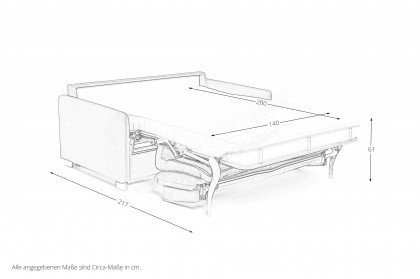 Neapel von Bali - Schlafsofa 140 in Anthrazit