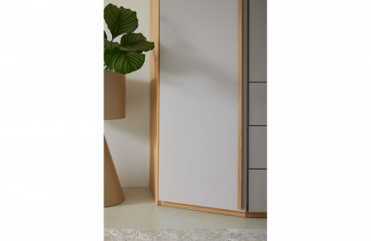 Montino von Musterring - Eckschrank mit Frontschubkästen Balkeneiche - satingrau