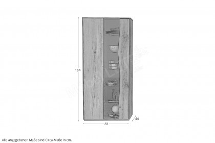 Arco-living von Schösswender - Vitrine VAR 06L Kupfereiche bronze geölt