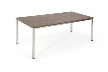 E10 von Nowy Styl - Schreibtisch in Lincoln Walnut & Chrom
