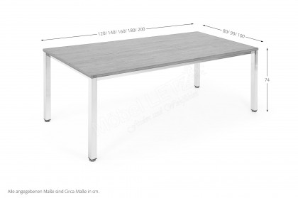 E10 von Nowy Styl - Schreibtisch in Lincoln Walnut & Chrom