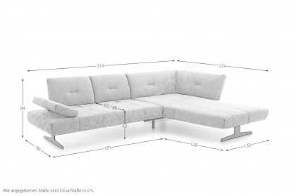 16790 Chester von Willi Schillig - Ecksofa Ausführung rechts silver